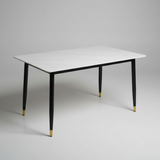 Modern Dining Table - White Top with Black Legs