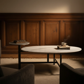 Modern Coffee Table - White with Dark Legs Furniture Coffee Tables