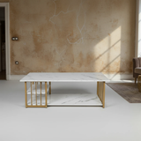 Marble Coffee Table with Gold Frame - C16 Furniture Coffee Tables