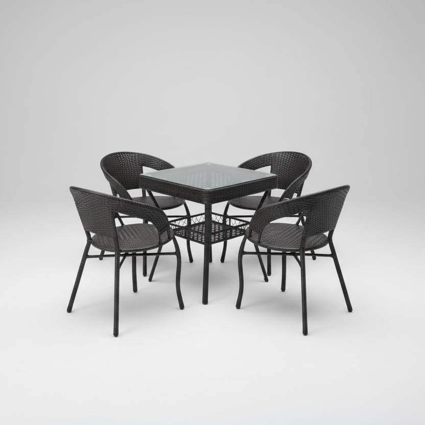 Outdoor Rattan Dining Set - 4 Seater