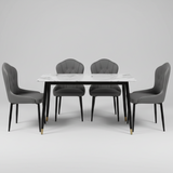 Modern Dining Set - 6 Seater with Marble Table