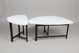 Nesting Coffee Table Set - White with Black Legs