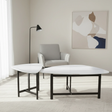 Nesting Coffee Table Set - White with Black Legs Furniture Coffee Tables