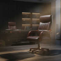 Executive Office Chair - Brown Leather Furniture Office Chairs