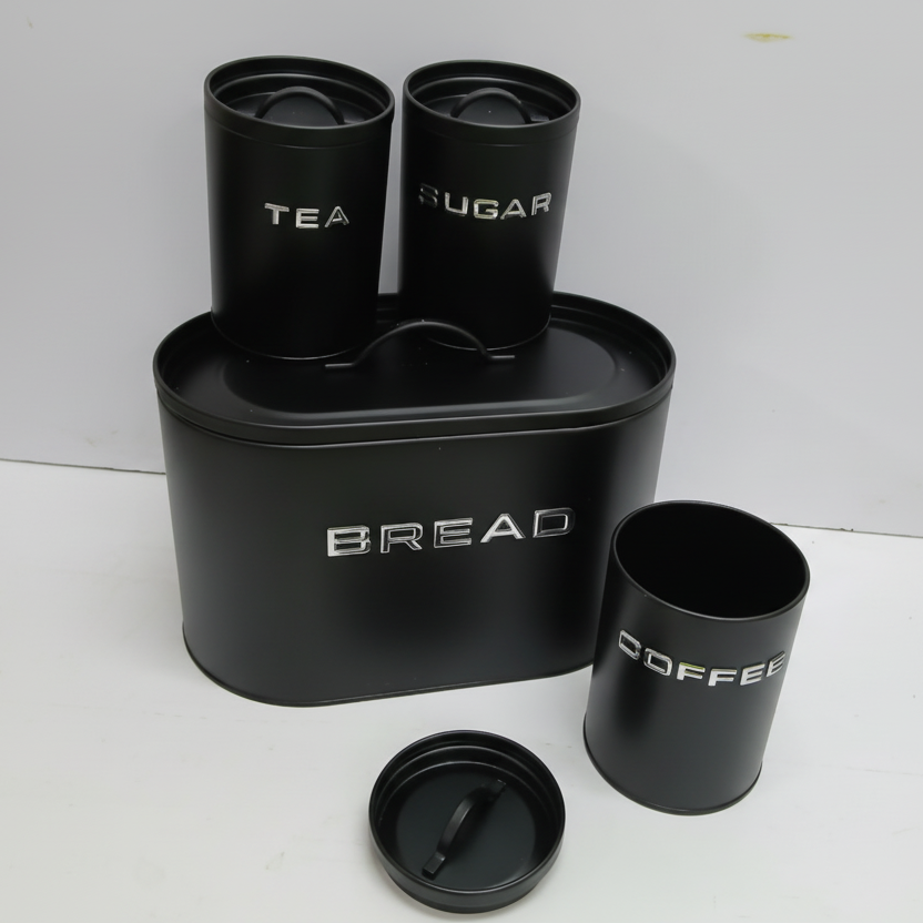 Unique and Elegant Bread Storage Bin with 3 Piece Canisters