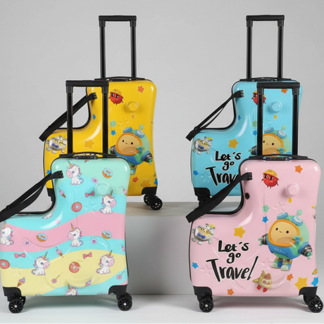 Unisex Kids Cartoon Travel Suitcase on Wheels 54x22x42cm Bags & Luggage Kids' Suitcases