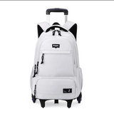 Rolling Trolley School Bag Waterproof Wheeled Backpack 43x23x34cm