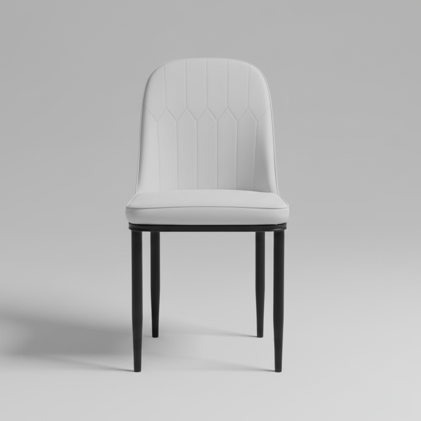 Dining Chair - Modern Upholstered Design with Black Legs
