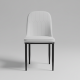 Dining Chair - Modern Upholstered Design with Black Legs