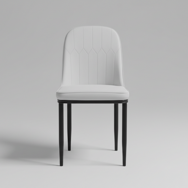 Dining Chair - Modern Upholstered Design with Black Legs