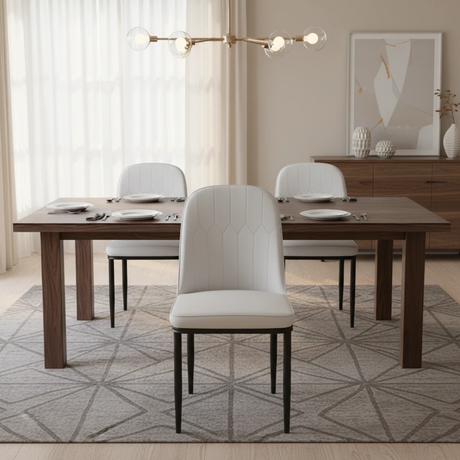 Dining Chair - Modern Upholstered Design with Black Legs Furniture Kitchen & Dining Room Chairs