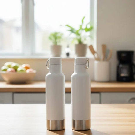 The Twin Nomad Carabiner Flask 2pc - 500ml Stainless Steel Kitchen & Dining Flasks