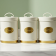 3pc Alloy Canister Set - 500g Black & White Minimalist Design Kitchen & Dining Food Storage Containers