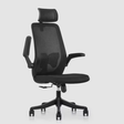 Executive Office Chair - Black Mesh with Adjustable Headrest Furniture Office Chairs
