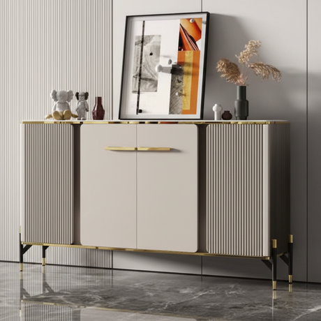 Shoe Rack - Modern Cabinet 120cm x 35cm with Textured Doors