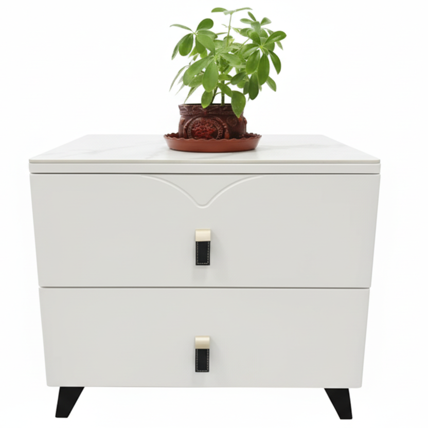 Bedside Drawer - Modern 48cm x 40cm x 50cm with 2 Drawers