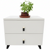 Bedside Drawer - Modern 48cm x 40cm x 50cm with 2 Drawers