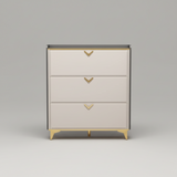 Shoe Rack - Modern Cabinet 80cm x 24cm with Gold Accents