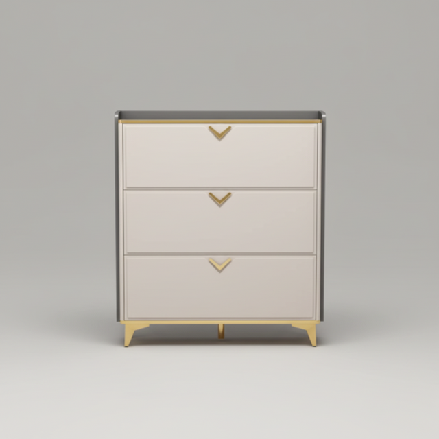 Shoe Rack - Modern Cabinet 80cm x 24cm with Gold Accents