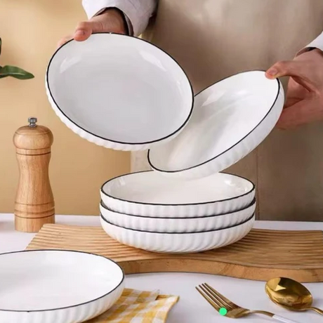 Side Plates - Japanese Ceramic 8" Set of 6 Kitchen & Dining Plates