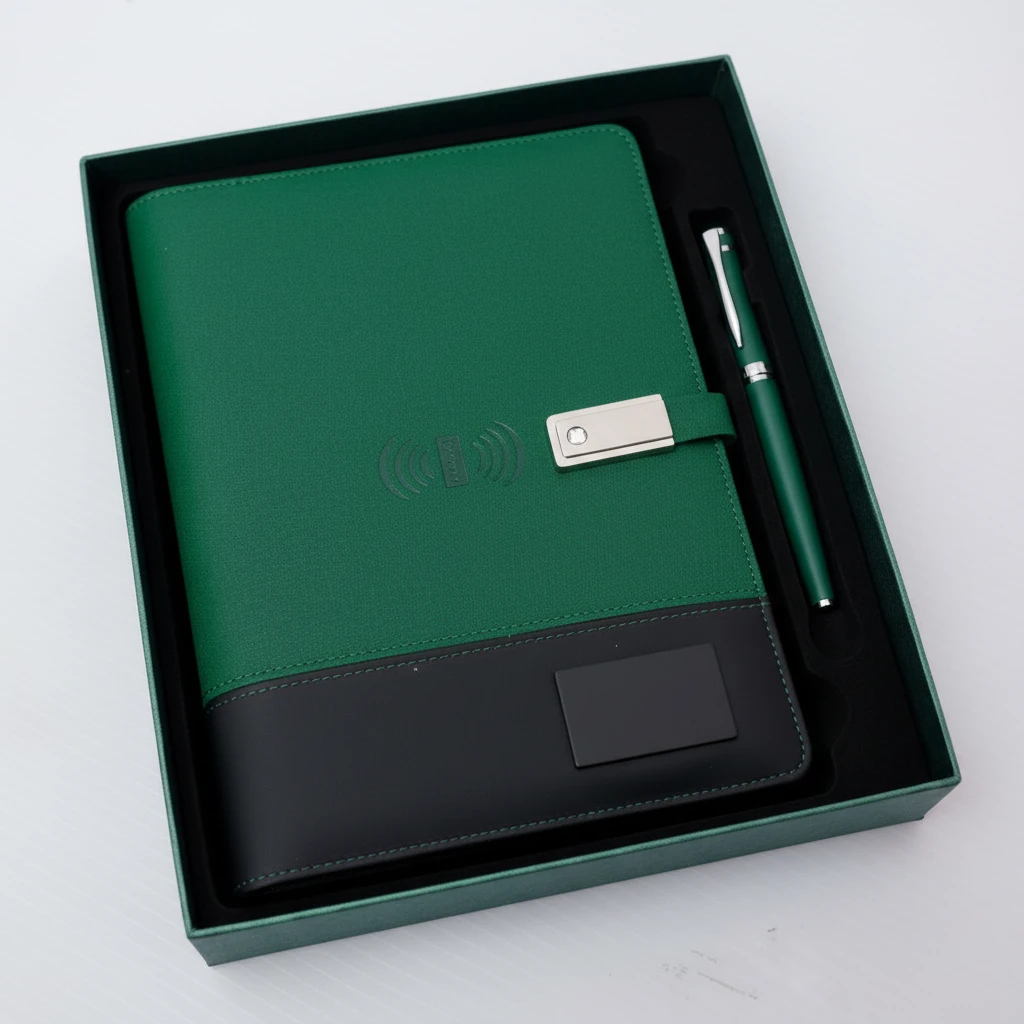 Smart Notebook - A5 Portfolio with Wireless Charging, Power Bank & Pendrive Office & Workspace Portfolios