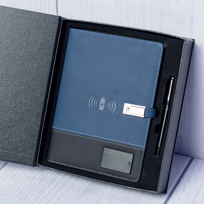 Smart Notebook - A5 Portfolio with Wireless Charging, Power Bank & Pendrive Office & Workspace Portfolios