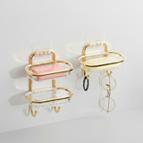 Luxury Double-Layer Wall Mounted Soap Holder with Drainage Design