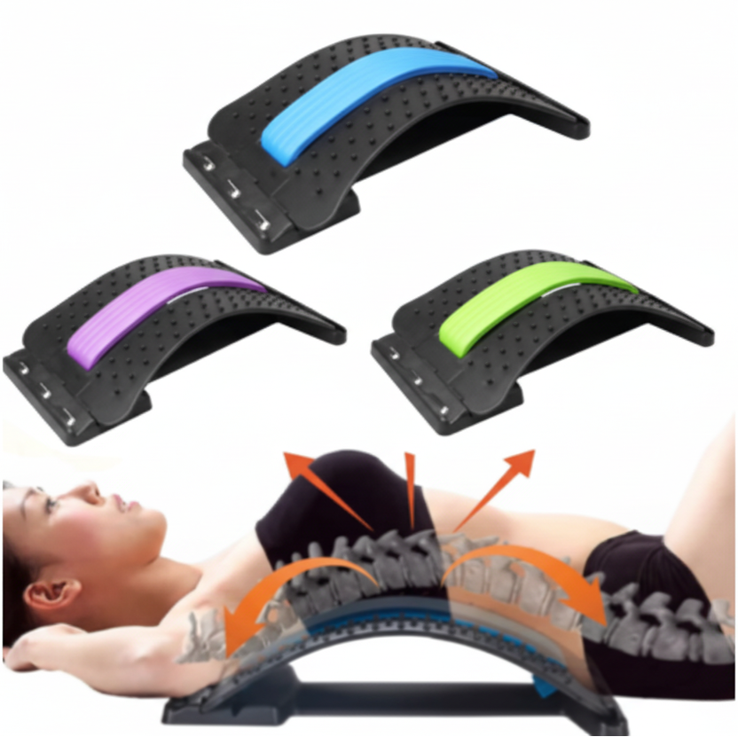 Back Massager Stretcher Equipment for Lumbar Support and Spine Pain Relief