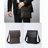 Polo Men's Crossbody Shoulder Bag Checkered Pattern PU Leather 26x3x20cm