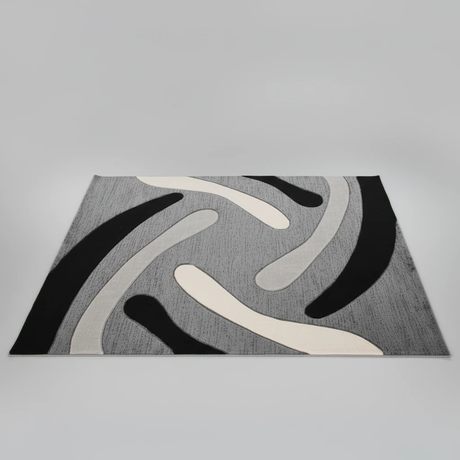 Paris Carpets Modern Design Abstract Patterns Grey Black White 7x10 Feet Home & Garden Rugs