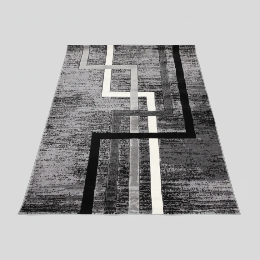 Paris Carpets Modern Design Abstract Patterns Grey Black White 7x10 Feet Home & Garden Rugs