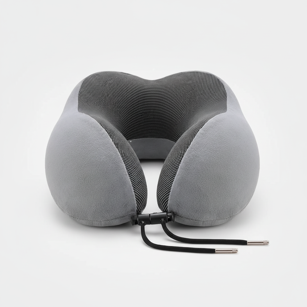 Memory Foam Travelling Neck Support Pillow U-Shape with Adjustable Strap