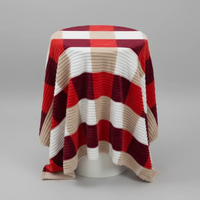 Heavy Warm Fleece Throw Blanket Ribbed Texture Striped Pattern 6x6 Feet Home & Garden Blankets