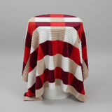 Heavy Warm Fleece Throw Blanket Ribbed Texture Striped Pattern 6x6 Feet