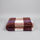 Heavy Warm Fleece Throw Blanket Ribbed Texture Striped Pattern 6x6 Feet
