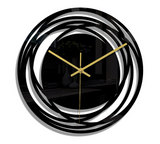 Fashion Wall Decor 3D Dimensional Black Acrylic Round Wall Clock 30cm Diameter