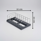 Organizer - Bakeware/Cookware with Divided Stainless Steel Stand