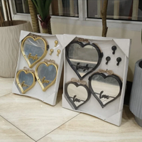 3pc Happy Heart Mirrors Set Mirrors Mirrors