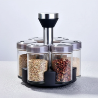 Spice Rack - Rotating 7-Jar Glass Organizer Kitchen & Dining Spice Organizers
