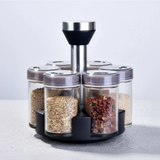 Spice Rack - Rotating 7-Jar Glass Organizer Kitchen & Dining Spice Organizers