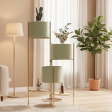 3-in-1 Tiered Planter - White Pots with Gold Metal Stand