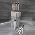 7 Piece Non-Stick Coated Knife Set with Marble Block Kitchen & Dining Kitchen Knives