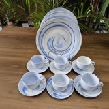 18 Piece Marble Pattern Tea Set with Cups and Saucers Kitchen & Dining Tea Sets