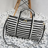 Waterproof Striped Duffel Sports Bag with Shoe Compartment Bags & Accessories Gym Duffel Bags