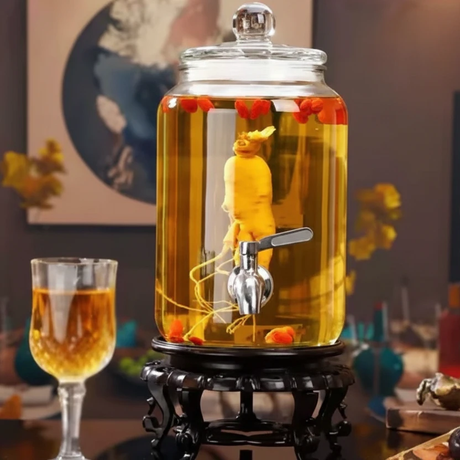 5 Liter Glass Beverage Dispenser with Faucet and Decorative Stand Kitchen & Dining Beverage Dispensers