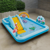 Inflatable Splash Park Play Pool with Slide and Water Sprayer