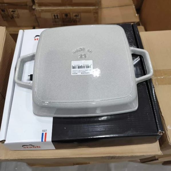Staub Square Grill Pan 23cm Cast Iron with Enamel Coating Kitchen & Dining Griddles & Grill Pans