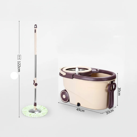 360° Spin Mop with Bucket and Dehydration Basket with 2 Mop Heads Home & Garden Mops