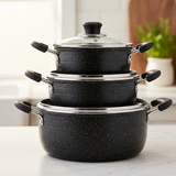 James Pot Black Cookware Set 5-Piece with Granite Finish Kitchen & Dining Cookware Sets