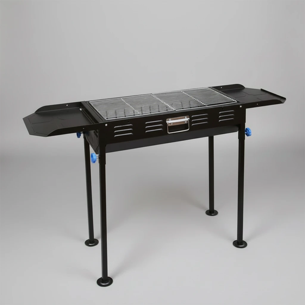 Portable Folding Charcoal BBQ Grill Large with Side Trays Home & Garden Outdoor Grills